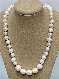 *Ожерелье р.45 д.7*8 д.8,5*10,5 Белый Жемчуг Барокко арт. 810800800508.045-002 - фото 253272