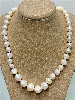 *Ожерелье р.40 д.7*8 Белый Жемчуг Барокко арт. 810800800508.040-999 - фото 253274 *Ожерелье р.40 д.7*8 Белый Жемчуг Барокко арт. 810800800508.040-999 - фото 253274