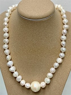 *Ожерелье р.45 д.7*8 д.13*15 Белый Жемчуг Барокко арт. 810800800506.045-262 - фото 253294 *Ожерелье р.45 д.7*8 д.13*15 Белый Жемчуг Барокко арт. 810800800506.045-262 - фото 253294