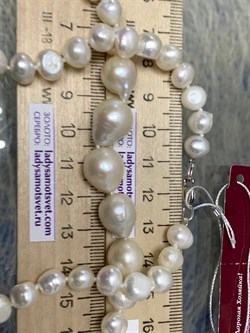 *Ожерелье р.45 д.7*8 д.11*11,5 Белый Жемчуг Барокко арт. 810800800516.045-385 - фото 253303