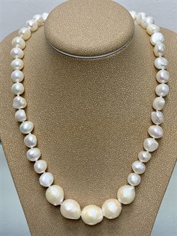 *Ожерелье р.45 д.7*8 д.11*11,5 Белый Жемчуг Барокко арт. 810800800516.045-378 - фото 253308