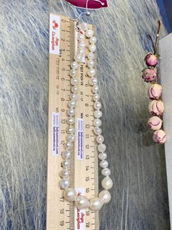 *Ожерелье р.45 д.7*8 д.11*11,5 Белый Жемчуг Барокко арт. 810800800516.045-378 - фото 253310