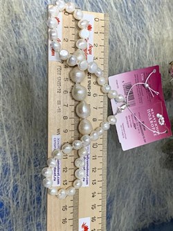 *Ожерелье р.45 д.7*8 д.11*11,5 Белый Жемчуг Барокко арт. 810800800516.045-378 - фото 253311