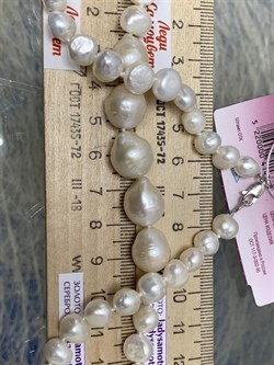 *Ожерелье р.45 д.7*8 д.11*11,5 Белый Жемчуг Барокко арт. 810800800516.045-378 - фото 253312