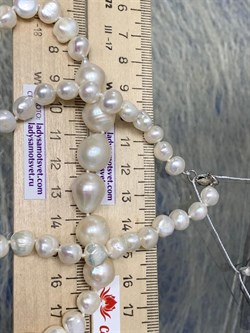 *Ожерелье р.45 д.7*8 д.11*11,5 Белый Жемчуг Барокко арт. 810800800515.045-392 - фото 253316