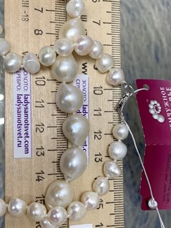 *Ожерелье р.40 д.7*8 д.11*11,5 Белый Жемчуг Барокко арт. 810800800515.040-361 - фото 253321