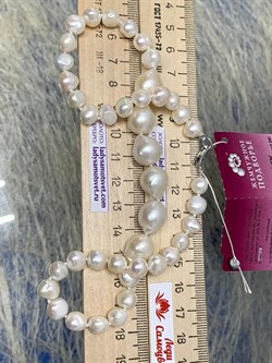 *Ожерелье р.40 д.7*8 д.11*11,5 Белый Жемчуг Барокко арт. 810800800515.040-361 - фото 253322