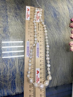 *Ожерелье р.45 д.7*8, д.10*10,5 Белый Жемчуг Барокко арт. 810800800514.045-354 - фото 253329