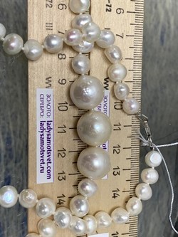 *Ожерелье р.45 д.7*8 д.1315 Белый Жемчуг Барокко арт. 810800800512.045-231 - фото 253339