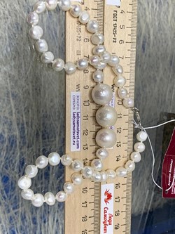 *Ожерелье р.45 д.7*8 д.1315 Белый Жемчуг Барокко арт. 810800800512.045-231 - фото 253340