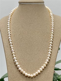 *Ожерелье р.40 д.4*5 Белый Жемчуг арт. 810536190002.040-197 - фото 253357