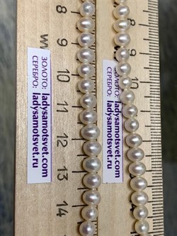 *Ожерелье р.40 д.4*5 Белый Жемчуг арт. 810536190002.040-197 - фото 253360