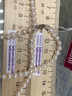 *Ожерелье р.40 д.4*5 Белый Жемчуг арт. 810536190002.040-197 - фото 253362