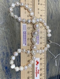 *Ожерелье р.40 д.7*8 д.8,5*10,5 Белый Жемчуг Барокко арт. 810800800510.040-187 - фото 253365