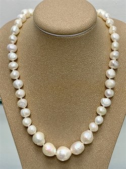 *Ожерелье р.40 д.7*8 д.8,5*10,5 Белый Жемчуг Барокко арт. 810800800510.040-187 - фото 253367