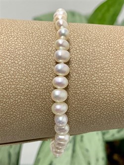 *Бусный Браслет р.17 д.4*5 Белый Жемчуг арт. 510536190002.170-828 - фото 253380 *Бусный Браслет р.17 д.4*5 Белый Жемчуг арт. 510536190002.170-828 - фото 253380