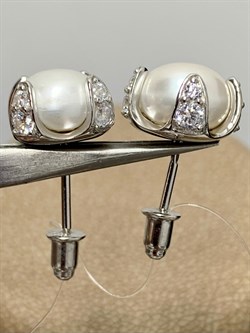 *Пусеты Белый Жемчуг арт. PI-E02898-X-W-PN-X-W-440 вес 5,35 г - фото 253663 *Пусеты Белый Жемчуг арт. PI-E02898-X-W-PN-X-W-440 вес 5,35 г - фото 253663