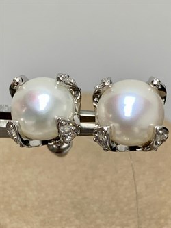 *Пусеты Белый Жемчуг арт. PI-E02898-X-W-PN-X-W-440 вес 5,35 г - фото 253664 *Пусеты Белый Жемчуг арт. PI-E02898-X-W-PN-X-W-440 вес 5,35 г - фото 253664