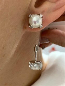 *Пусеты Белый Жемчуг арт. PI-E02898-X-W-PN-X-W-440 вес 5,35 г - фото 253666 *Пусеты Белый Жемчуг арт. PI-E02898-X-W-PN-X-W-440 вес 5,35 г - фото 253666