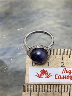 *Кольцо р.19 Черный Жемчуг арт. PI-R00229-X-W-PNB-X-W-044 вес 4,87 г - фото 253689 *Кольцо р.19 Черный Жемчуг арт. PI-R00229-X-W-PNB-X-W-044 вес 4,87 г - фото 253689