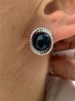 *Серьги Черный Жемчуг арт. PI-E00785-X-W-PNB-X-W-849 вес 6,89 г - фото 253696 *Серьги Черный Жемчуг арт. PI-E00785-X-W-PNB-X-W-849 вес 6,89 г - фото 253696