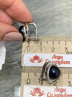 *Серьги Черный Жемчуг арт. PI-E00785-X-W-PNB-X-W-849 вес 6,89 г - фото 253698 *Серьги Черный Жемчуг арт. PI-E00785-X-W-PNB-X-W-849 вес 6,89 г - фото 253698