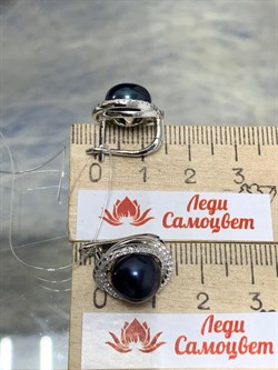 *Серьги Черный Жемчуг арт. PI-E00785-X-W-PNB-X-W-849 вес 6,89 г - фото 253699 *Серьги Черный Жемчуг арт. PI-E00785-X-W-PNB-X-W-849 вес 6,89 г - фото 253699