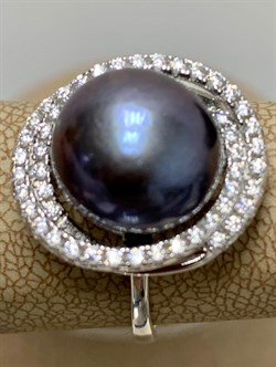 *Кольцо р.18 Черный Жемчуг арт. PI-R00785-X-W-PNB-X-W-793 вес 5,85 г - фото 253704 *Кольцо р.18 Черный Жемчуг арт. PI-R00785-X-W-PNB-X-W-793 вес 5,85 г - фото 253704