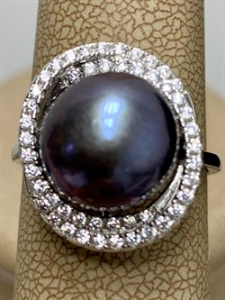 *Кольцо р.18 Черный Жемчуг арт. PI-R00785-X-W-PNB-X-W-793 вес 5,85 г - фото 253706 *Кольцо р.18 Черный Жемчуг арт. PI-R00785-X-W-PNB-X-W-793 вес 5,85 г - фото 253706