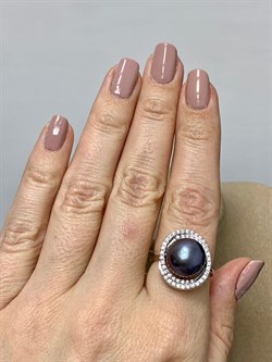 *Кольцо р.18 Черный Жемчуг арт. PI-R00785-X-W-PNB-X-W-793 вес 5,85 г - фото 253708 *Кольцо р.18 Черный Жемчуг арт. PI-R00785-X-W-PNB-X-W-793 вес 5,85 г - фото 253708