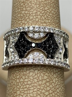 *Кольцо р.16,5 Фианит Микс Микро Вставки арт. MP-R30103-X-W-X-X-BW-182 вес 7,57г - фото 253785