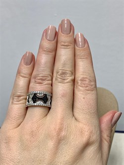 *Кольцо р.16,5 Фианит Микс Микро Вставки арт. MP-R30103-X-W-X-X-BW-182 вес 7,57г - фото 253786