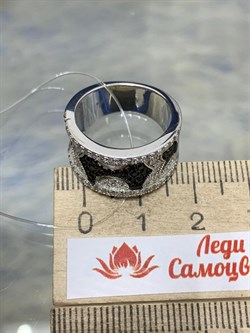 *Кольцо р.16,5 Фианит Микс Микро Вставки арт. MP-R30103-X-W-X-X-BW-182 вес 7,57г - фото 253788