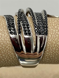 *Кольцо р.19 Черный Фианит Микро Вставки арт. MP-R00838-X-WB-X-X-B-296 вес 7,3 г - фото 253805 *Кольцо р.19 Черный Фианит Микро Вставки арт. MP-R00838-X-WB-X-X-B-296 вес 7,3 г - фото 253805