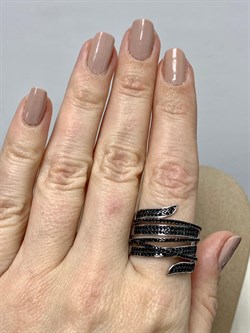 *Кольцо р.19 Черный Фианит Микро Вставки арт. MP-R00838-X-WB-X-X-B-296 вес 7,3 г - фото 253808 *Кольцо р.19 Черный Фианит Микро Вставки арт. MP-R00838-X-WB-X-X-B-296 вес 7,3 г - фото 253808