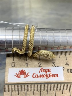 *Кольцо р.18 Фианит Змейка арт CZ-R03911-X-L-NCE-X-X-200 вес 7,46 г - фото 253815