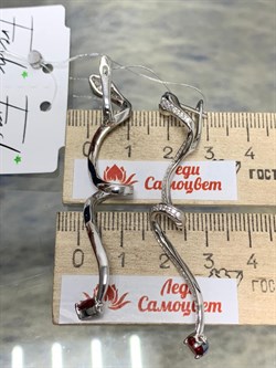 *Серьги Змейки Фианит арт. CZ-E03540-X-W-R-X-WNCE-310 вес 8,55 г - фото 253830