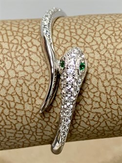 *Кольцо р.19 Фианит Змейка арт CZ-R01886-X-W-NCE-X-W-574 вес 1,61 г - фото 253853