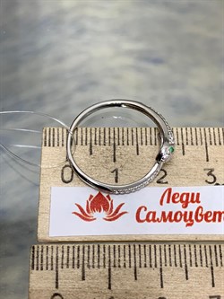 *Кольцо р.19 Фианит Змейка арт CZ-R01886-X-W-NCE-X-W-574 вес 1,61 г - фото 253859