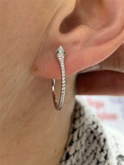 *Серьги Пусеты Фианит Змейки арт CZ-E01886-X-W-NCE-X-W-486 вес 2,41 г - фото 253868