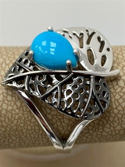 *Кольцо р.17 Бирюза арт. SM-R02902-X-WB-T-X-X-445 вес 5,39 г - фото 253873