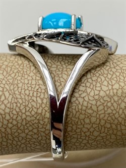 *Кольцо р.17 Бирюза арт. SM-R02902-X-WB-T-X-X-445 вес 5,39 г - фото 253874