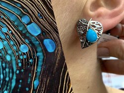 *Серьги Бирюза арт. SM-E00745-X-WB-T-X-X-175 вес 7,19 г - фото 253893 *Серьги Бирюза арт. SM-E00745-X-WB-T-X-X-175 вес 7,19 г - фото 253893