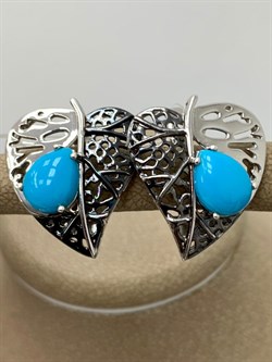 *Серьги Бирюза арт. SM-E00745-X-WB-T-X-X-175 вес 7,19 г - фото 253896 *Серьги Бирюза арт. SM-E00745-X-WB-T-X-X-175 вес 7,19 г - фото 253896