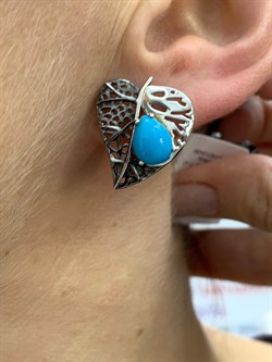 *Серьги Бирюза арт. SM-E00745-X-WB-T-X-X-175 вес 7,19 г - фото 253897 *Серьги Бирюза арт. SM-E00745-X-WB-T-X-X-175 вес 7,19 г - фото 253897