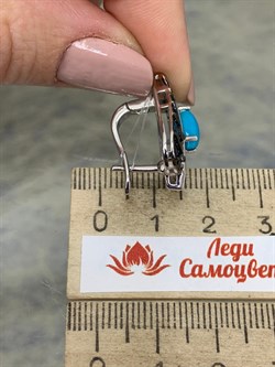 *Серьги Бирюза арт. SM-E00745-X-WB-T-X-X-175 вес 7,19 г - фото 253898 *Серьги Бирюза арт. SM-E00745-X-WB-T-X-X-175 вес 7,19 г - фото 253898