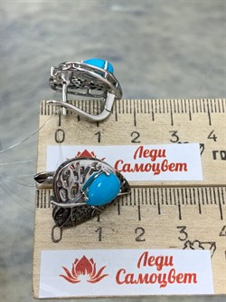 *Серьги Бирюза арт. SM-E00745-X-WB-T-X-X-175 вес 7,19 г - фото 253900 *Серьги Бирюза арт. SM-E00745-X-WB-T-X-X-175 вес 7,19 г - фото 253900