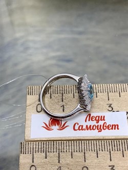 *Кольцо р.18 Голубой Топаз арт. SM-R02896-X-W-SBT-X-W-419 вес 3,01 г - фото 253957