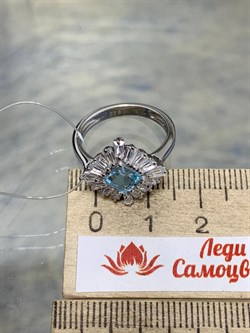 *Кольцо р.18,5 Голубой Топаз арт. SM-R02896-X-W-SBT-X-W-452 вес 3,01 г - фото 253965 *Кольцо р.18,5 Голубой Топаз арт. SM-R02896-X-W-SBT-X-W-452 вес 3,01 г - фото 253965