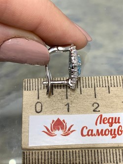 *Серьги Голубой Топаз арт. SM-E00736-X-W-SBT-X-W-100 вес 5,18 г - фото 253985